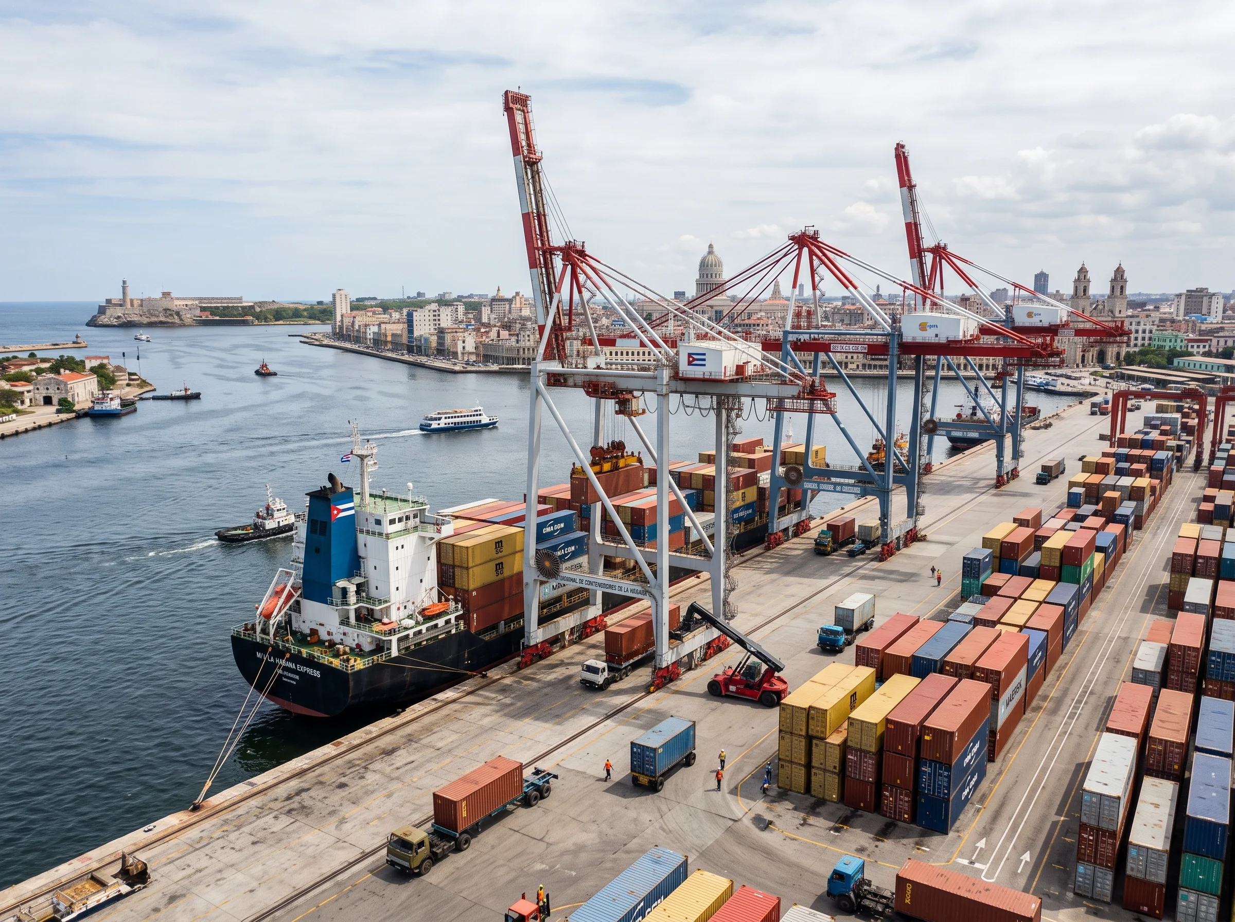 Terminal de contenedores del puerto de La Habana